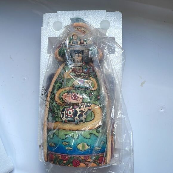 New in Box Jim Shore 2007 Two By Two Santa With Noah’s Ark Figurine - Picture 5 of 7